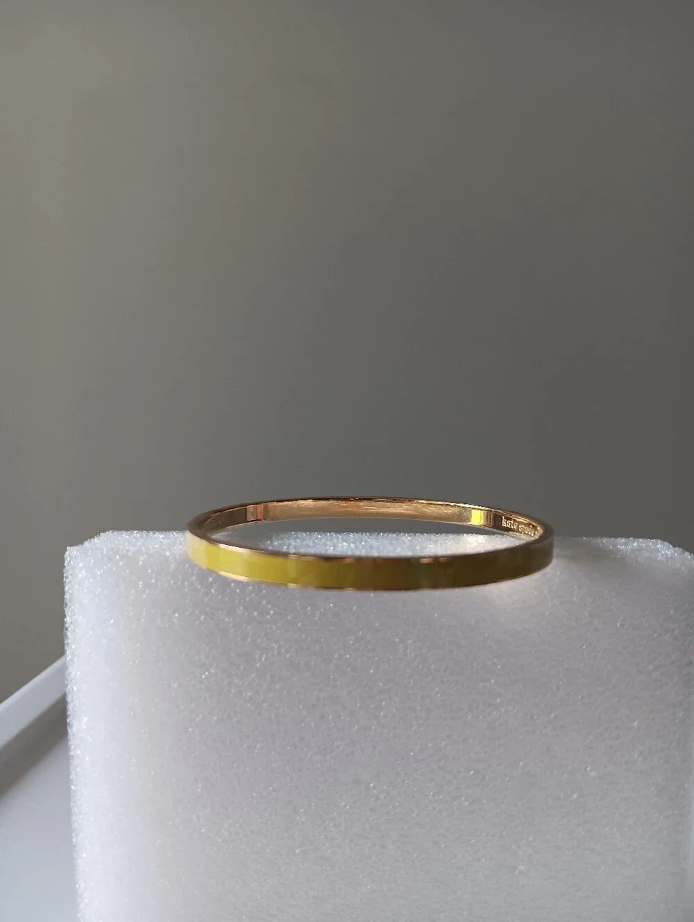 Kate Spade So Far So Good Enamel Bangle Bracelet Yellow Gold 2.5